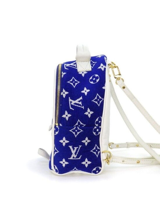 Louis Vuitton Backpack Palm Springs Mini Blue Monogram Jacquard Leather main image 6